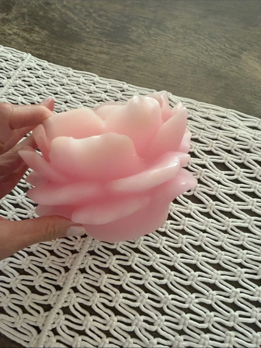 Vintage Y2K Pink Rose Flameless Battery Operated Wax Look Boho Cottage Candle